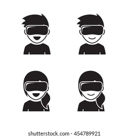 Virtual reality headset icons