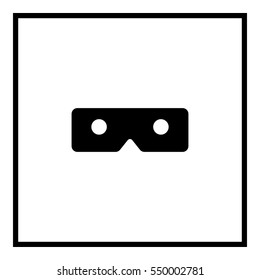 Virtual reality Headset illustration - glyph style icon - Outline square black
