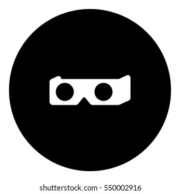 Virtual reality Headset illustration - glyph style icon - Filled circle black
