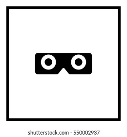Virtual reality Headset illustration - glyph style icon - Outline square black
