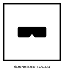 Virtual reality Headset illustration - glyph style icon - Outline square black
