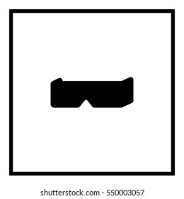 Virtual reality Headset illustration - glyph style icon - Outline square black
