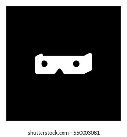 Virtual reality Headset illustration - glyph style icon - Filled square black
