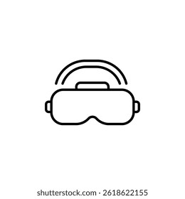 Virtual reality headset, immersive entertainment, futuristic technology icon