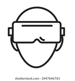 virtual reality with headset isolated icon