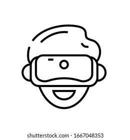 Virtual reality headset line icon, concept sign, outline vector illustration, linear symbol.