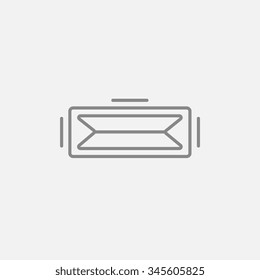 Virtual reality headset line icon for web, mobile and infographics. Vector dark grey icon isolated on light grey background.