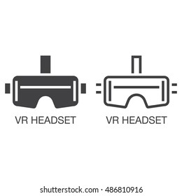 virtual reality headset line icon, outline and solid vector sign, linear and full pictogram isolated on white, logo illustration