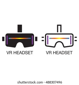 virtual reality headset line icon, outline and solid vector sign, linear and full pictogram isolated on white, colorful logo illustration