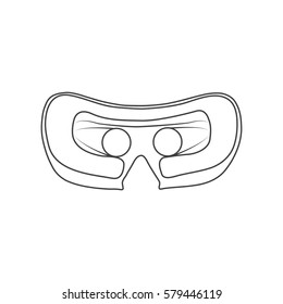 virtual reality headset line icon, outline vector logo illustration
