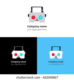 Virtual Reality headset. Logo, icon, sign, emblem vector template. Abstract symbol and button for Oculus Rift, virtual reality, video games company or service.