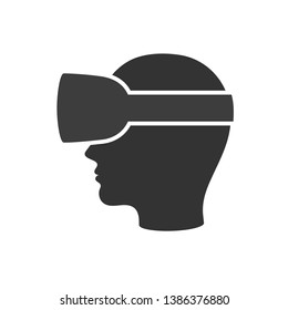 Virtual reality headset on a head icon
