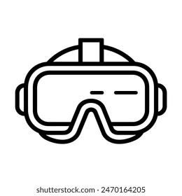 Virtual Reality Headset Outline Black Icon