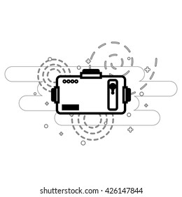 Virtual reality headset. Outline style logo vector illusutation.