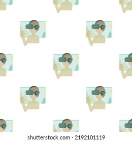 Virtual reality headset pattern seamless background texture repeat wallpaper geometric vector