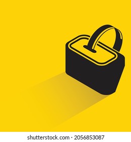 virtual reality headset with shadow on yellow background