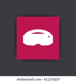 virtual reality headset, square icon, vector illustration