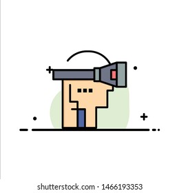 Virtual, Reality, Headset, Technology  Business Flat Line Filled Icon Vector Banner Template. Vector Icon Template background