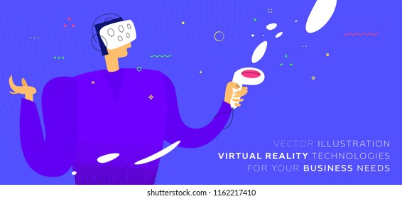 Virtual reality headset technology. Creative process concept for business presentations, posters and wallpapers. Eps10 vector