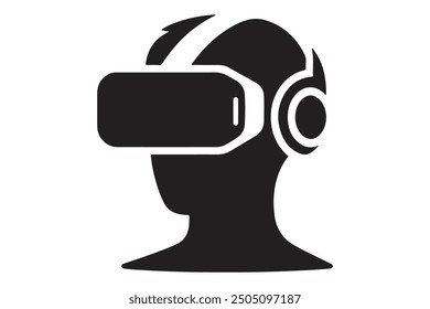  Virtual Reality Headset vector icon, designed in a style as a VR Device concept.