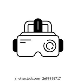 Virtual Reality Headset vector icon stock illustration
