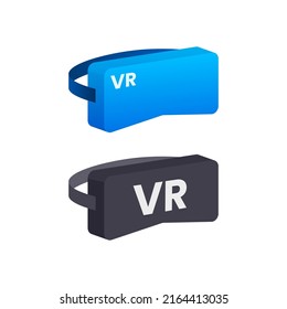 Virtual reality headset. VR glasses, Cyberspace. Virtual augmented reality. Vector stock illustration.