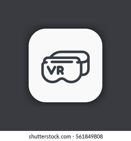 virtual reality headset, VR glasses line icon