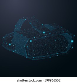Virtual reality helmet abstract cosmic design vector illustration