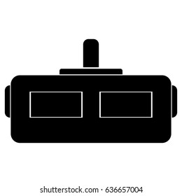The virtual reality helmet black color icon.