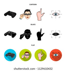 Virtual, reality, helmet, computer, technology, .Virtual reality set collection icons in cartoon,black,flat style vector symbol stock illustration web.