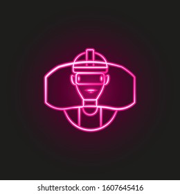 virtual reality, helmet hand drawn neon style icon. Simple thin line, outline vector of business icons for ui and ux, website or mobile application