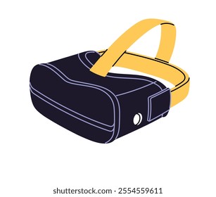 Virtual reality helmet icon. AR glasses, VR goggles for interaction in simulation. Modern device for gamers to play video games in cyberspace. Flat isolated vector illustration on white background