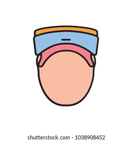 Virtual reality helmet icon, cartoon style