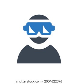 Virtual reality helmet icon. Vector EPS file.