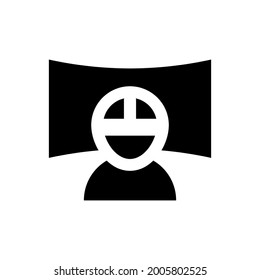 Virtual reality helmet icon. Vector EPS file.