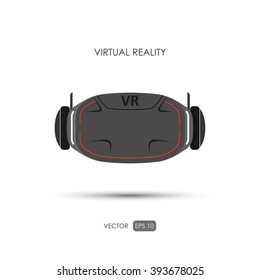 Virtual reality helmet on white background. Computer accessories for games. Vector illustration
