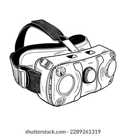 Virtual reality helmet technology icon isolated