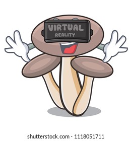 Virtual reality honey agaric mushroom mascot cartoon