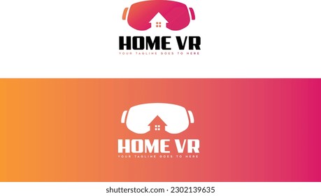 virtual reality house logo . virtual reality 3d logo. virtual reality house logo. creative design for company. 