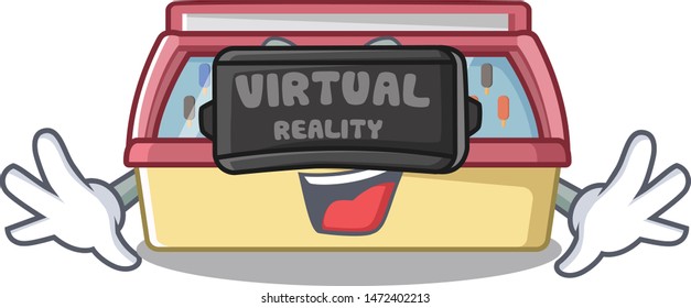 Virtual reality ice cream freezer in character shape