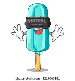 Virtual reality Ice cream shaped with stick cartoon