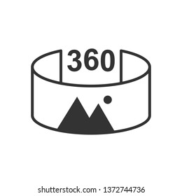 Virtual Reality Icon. 360 Degree View, Virtual Reality Helmet - Panorama  Illustration As A Simple Vector Sign & Trendy Symbol for Design and Websites, Presentation or Mobile Application.