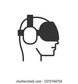 Virtual Reality Icon. 360 Degree View, Virtual Reality Helmet - Panorama  Illustration As A Simple Vector Sign & Trendy Symbol for Design and Websites, Presentation or Mobile Application.