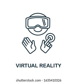Virtual Reality icon from augmented reality collection. Simple line element Virtual Reality symbol for templates, web design and infographics
