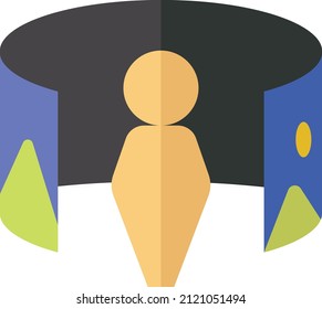 Icono de Realidad Virtual, Signo de Realidad Aumentada y Símbolos.
