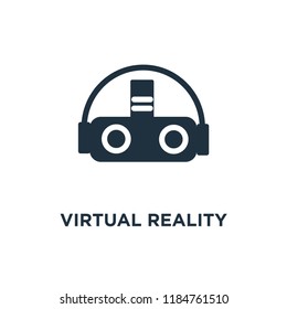Virtual reality icon. Black filled vector illustration. Virtual reality symbol on white background. Can be used in web and mobile.