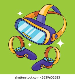 Virtual reality icon cartoon vector illustration