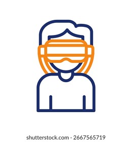 Virtual Reality Icon color line Vector Illustration