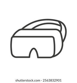 Virtual Reality Icon Depicting a VR Headset in Black and White