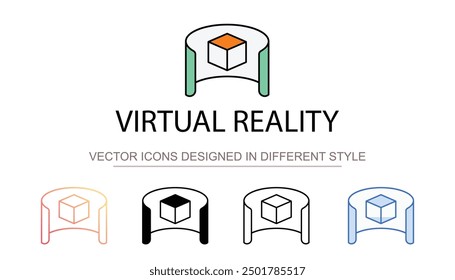 Virtual-Reality-Symboldesign mit weißem Hintergrund - Stockgrafik